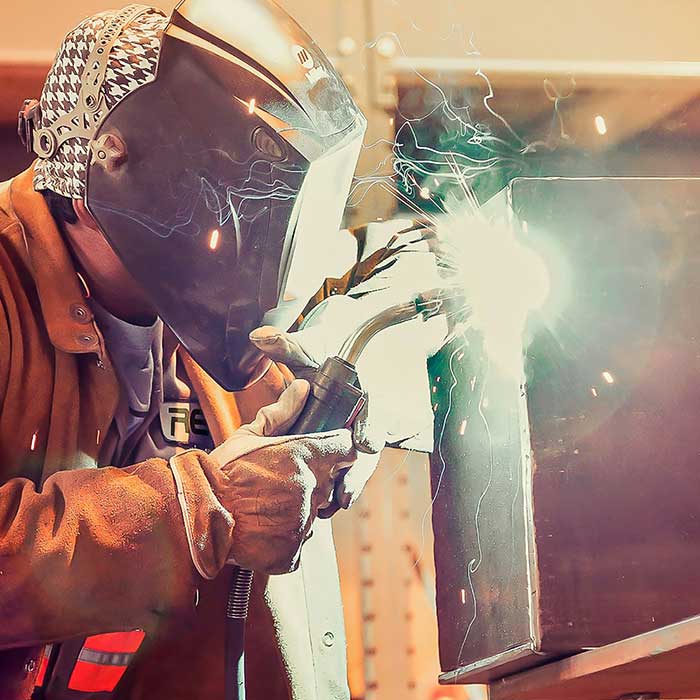 Range of industrial pumps in warehouse